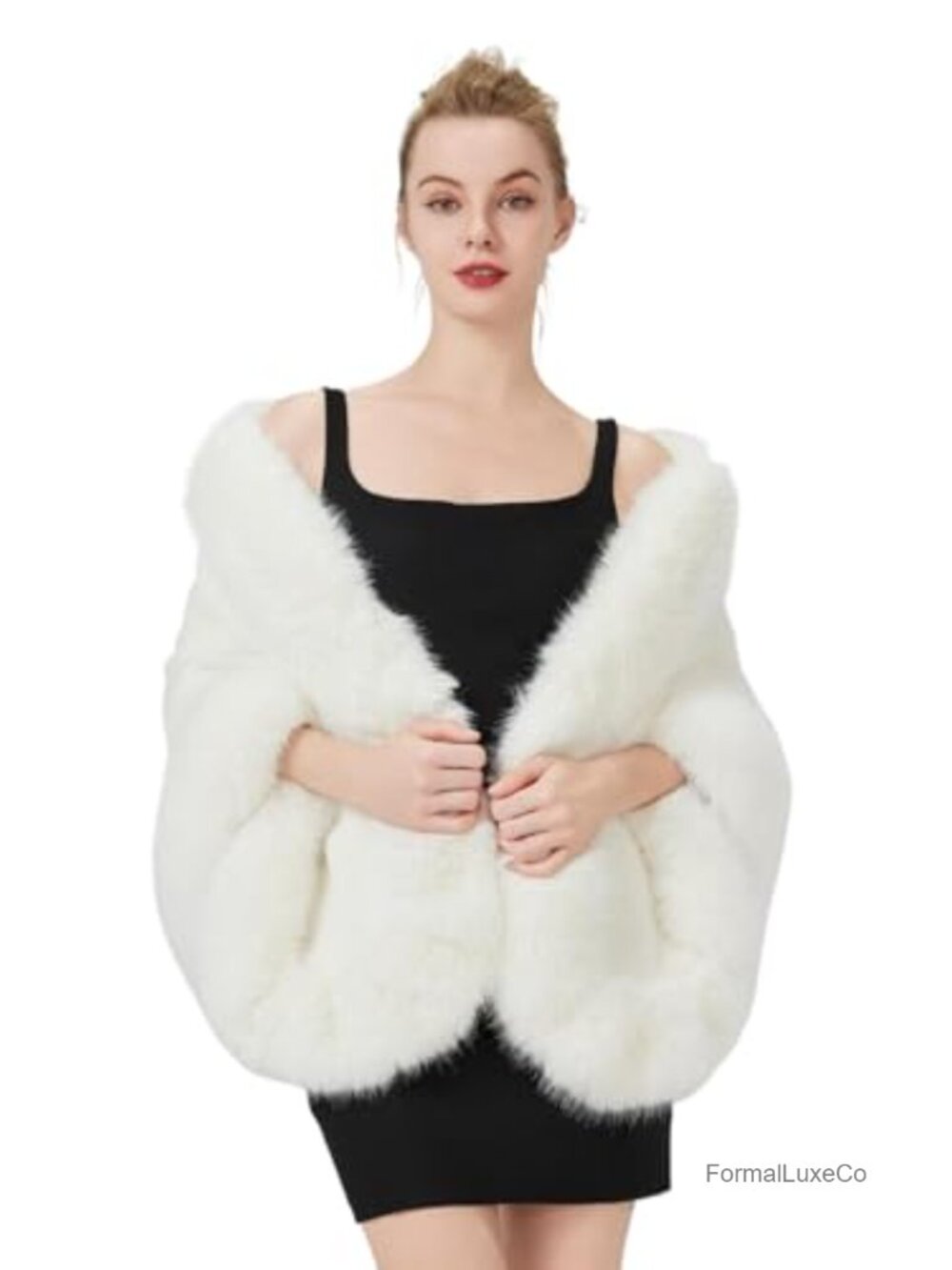 Faux Fur Wrap Shawl Stole Cape for Winter Wedding